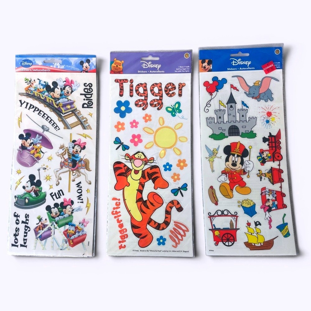 Vintage Disney Sandylion Sticker Sheets Pooh Tigger Eeyore 90s Scrapbook Lot